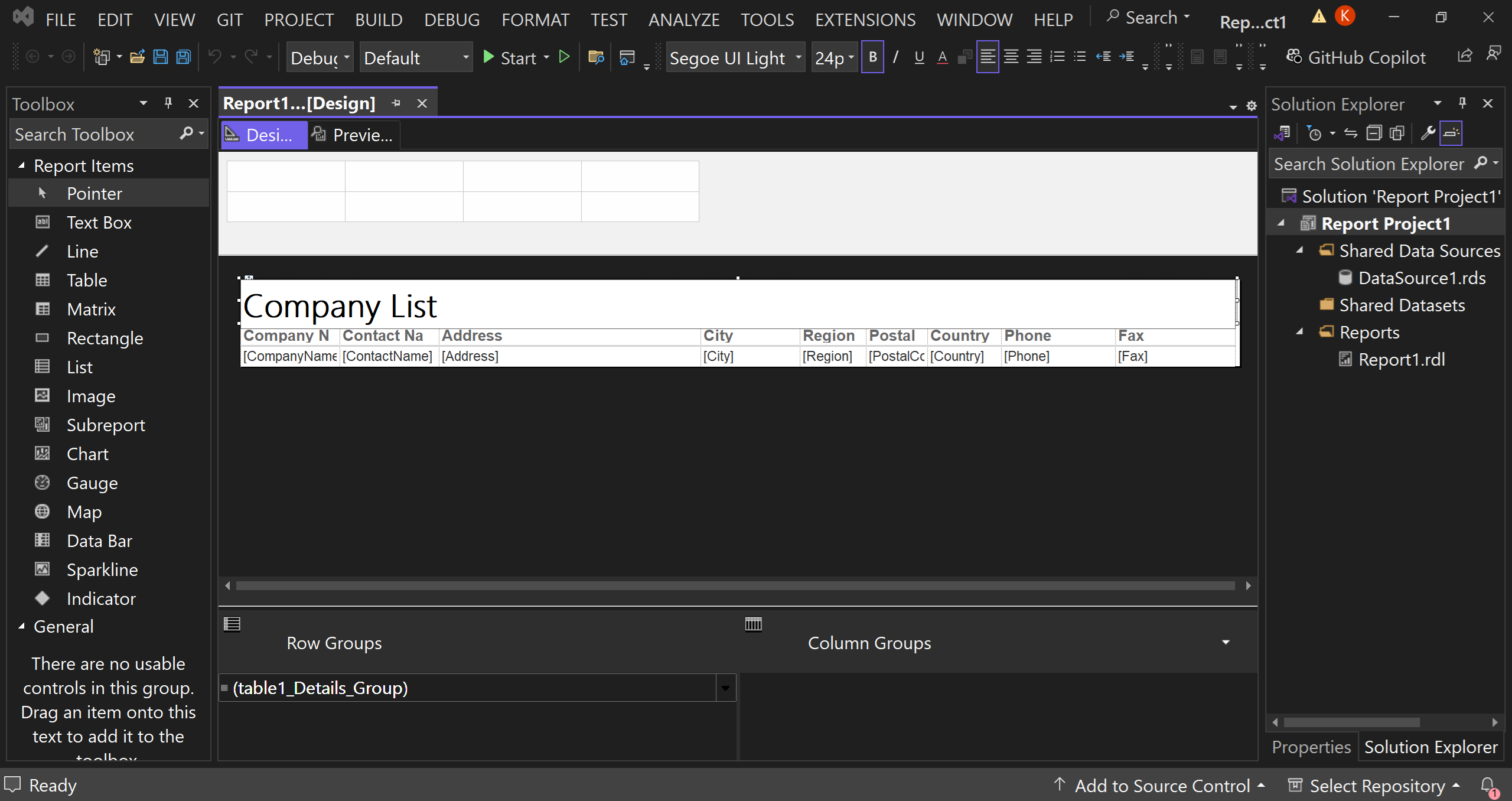 Getting familiar with the WYSIWYG designer and its difference with SSRS